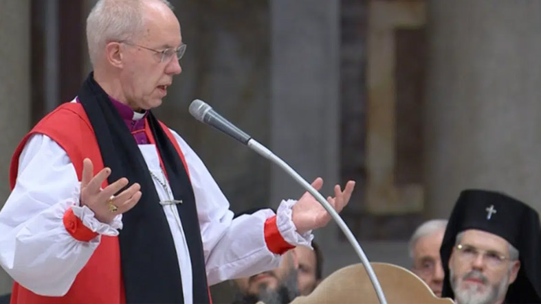 El Arzobispo Anglicano de Canterbury dirige la Eucaristia en Basilica Catolica con Aprobacion Papal