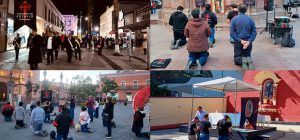 Caballeros del Rosario realizan rosario especial guadalupano en plazas públicas de México