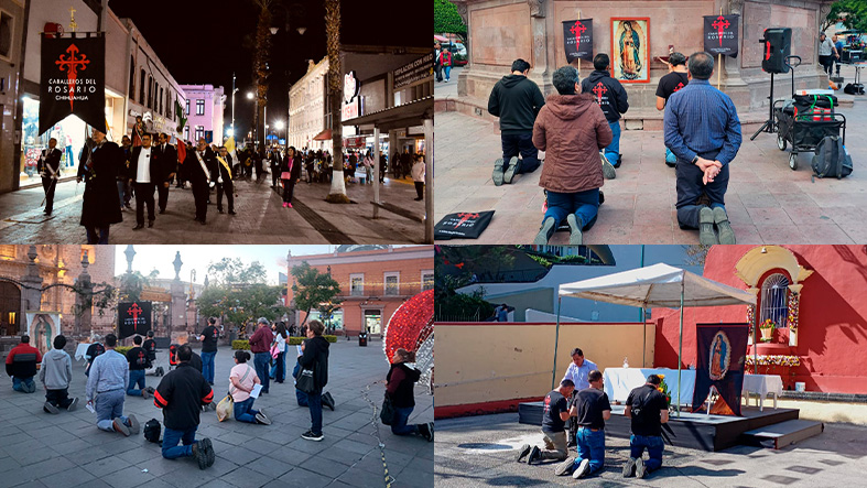 Caballeros del Rosario realizan rosario especial guadalupano en plazas públicas de México 1 Caballeros del Rosario realizan rosario especial guadalupano en plazas publicas de