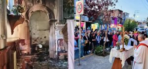 Fieles realizan acto de desagravio tras incendio en la rectoría de la Sagrada Familia en Morelia