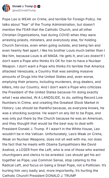 El Papa León XIV responde a Trump: “No le tengo miedo y seguiré anunciando el Evangelio” 3 image
