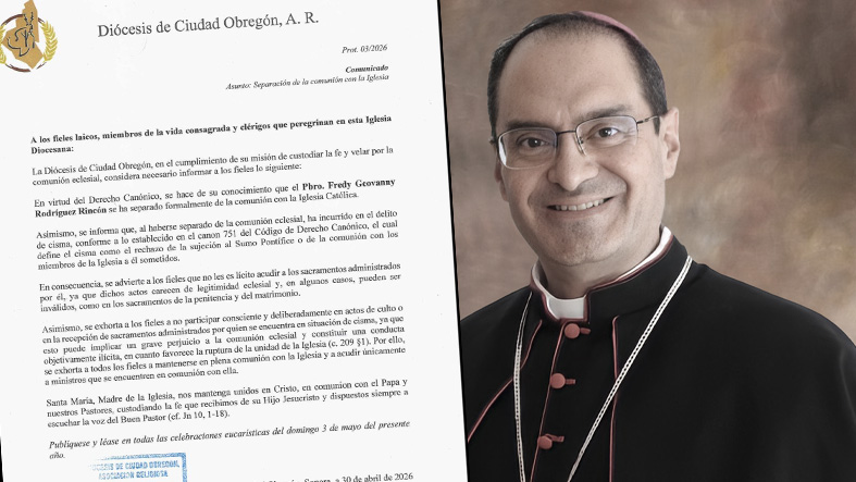 Diocesis de Ciudad Obregon informa separacion de sacerdote por cisma y advierte a fieles